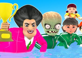 Squid Game (오징어 게임) vs Scary Stranger 3D Trying Candy Shape Challenge in Swimming Game