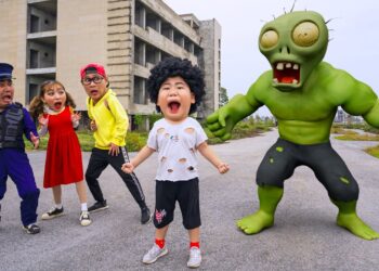 Baby Miss T and Nick, Doll Squid Game VS Giant Zombie | Scary Teacher 3D in real life Happy Ending