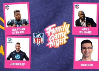NFL Family Game Night! | Jonathan Stewart, NickEh30, Ricky Williams & JeromeASF play Fall Guys!