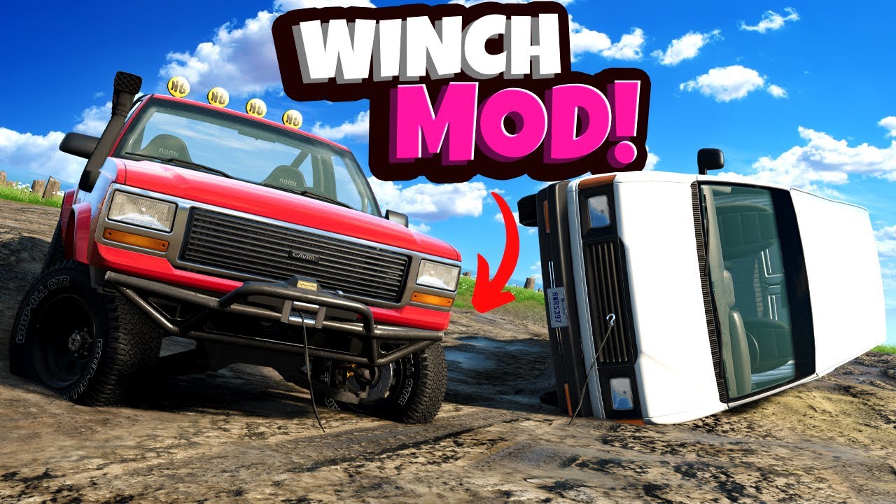 We Used a NEW Winch Mod to Save Vehicles Stuck in the Mud in BeamNG Drive! Gaming News