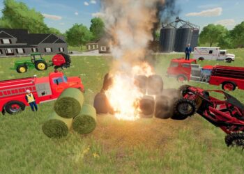 Firefighters put out HUGE dangerous fire | Farming Simulator 22