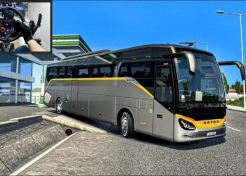 Smooth Bus Drive Trough Village in Portugal – Euro Truck Simulator 2 – Logitech G29 Setup  Handbrake
