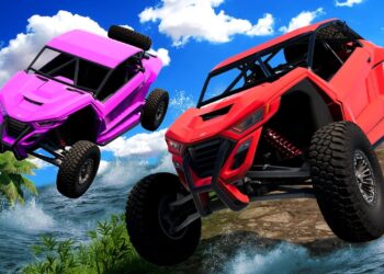 We Climbed Mountains to ESCAPE THE FLOOD in BeamNG Drive Mods Multiplayer!