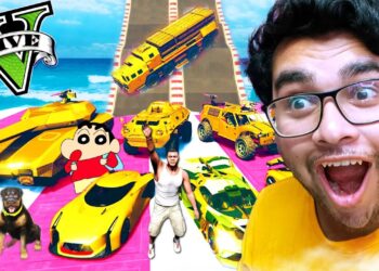 GTA V : Franklin Testing LUXURY GOLD CARS vs MASSIVE SPEED BUMPS || Professor Of Pc Gaming