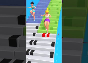 Dance Stairs Race Thrills! 🪭💃 Finest Cellular Sport Enjoyable! #shorts #video games
