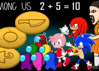 Amongst Us, Sonic, Amy, Knuckles within the Squid Recreation's class
