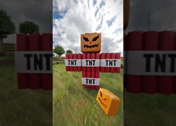 TNT Golem in Life like Minecraft RTX #shorts #minecraft