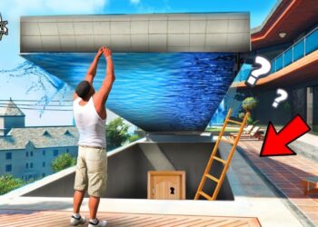 Franklin Discovered Secret Bunker Below Franklin's Swimming Pool in GTA 5 !!