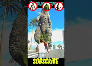 Godzilla battle character problem Indian bike driving 3D #shorts #gaming #gta
