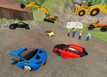Campers Dig up Hidden Racecars | Farming Simulator 22