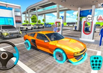 New Hyundai Orange Racing Automotive Refueling In Gas Station – 3D Driving Class – gameplay Android ios