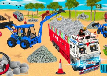🔴Drive JCB and Importing 🪨🏗Stone From Dumper🌋 Truck in Sport #truck #jcb #tractor #dumper #video games 0227